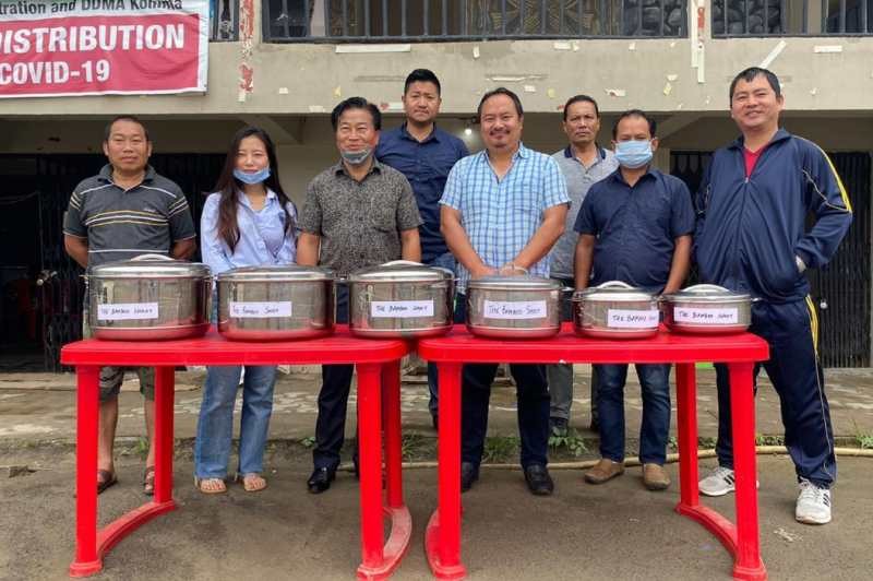The Bambooshoot Restaurant Kohima provided lunch for Kohima District Administration, DDMA and all other volunteers at the Relief Distribution Centre Kohima Local Ground on June 20. (DIPR Photo)